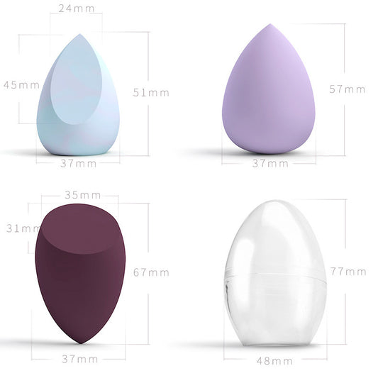 3 Fairy-Style Non-Latex Powder Puffs, Water Drop Gourd Shape