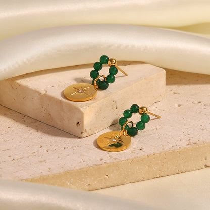 Pendientes colgantes de piedra natural vintage 