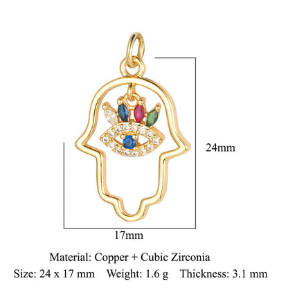 Devil's Eye Copper Zircon DIY Jewelry Pendant