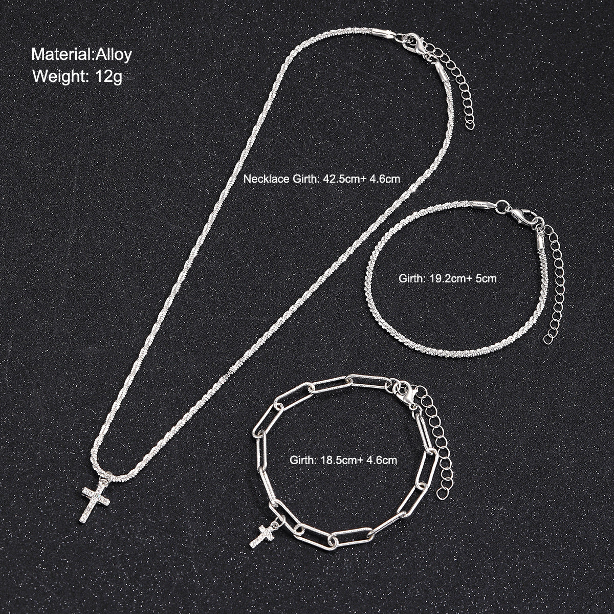 Sparkling Cross Jewelry Set