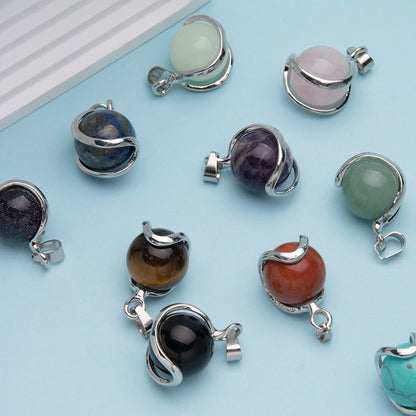 Pingente em forma de U com conta giratória livre de cristal 