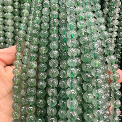 6-10mm Natural Green Strawberry Quartz Beads for DIY Jewelry