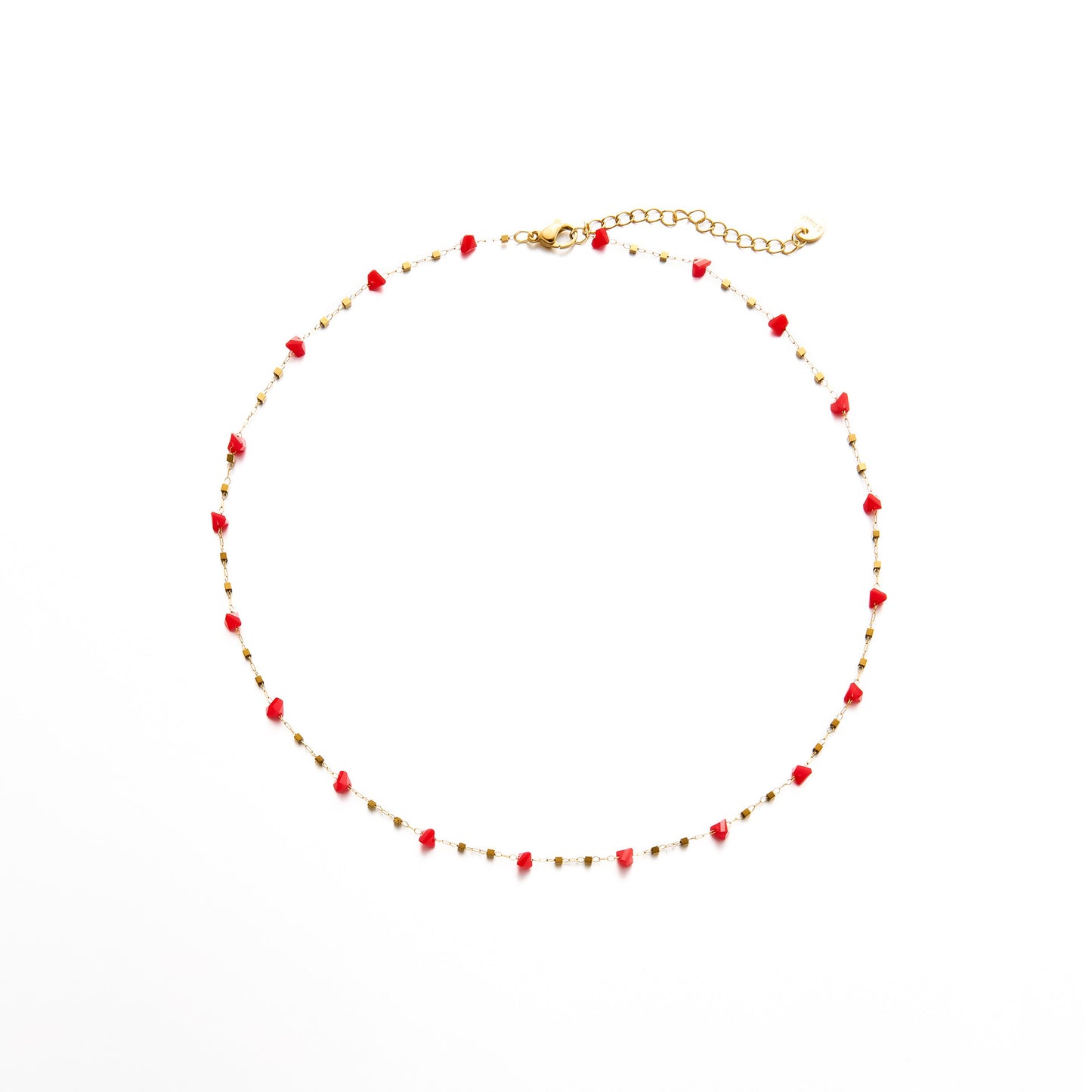 Red Zircon Irregular Necklace