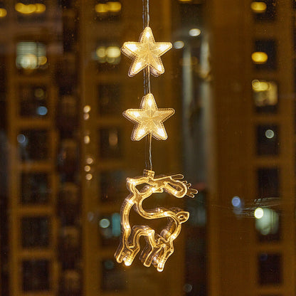 Christmas suction cup five-pointed star pendant atmosphere pendant