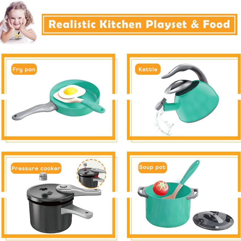 Cocina de simulación para bebé, olla arrocera eléctrica grande con sonido y luz, juego de juguete para juego de imitación 