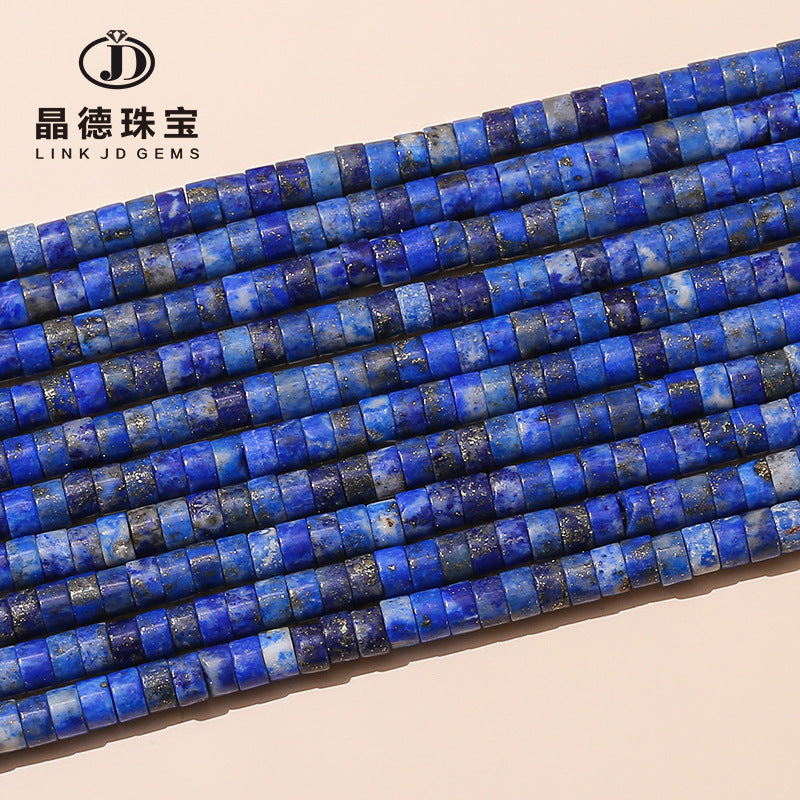 4 * 2M natural lapis lazuli right angle disc loose beads