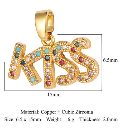 Copper zircon flower love bohemian pendant