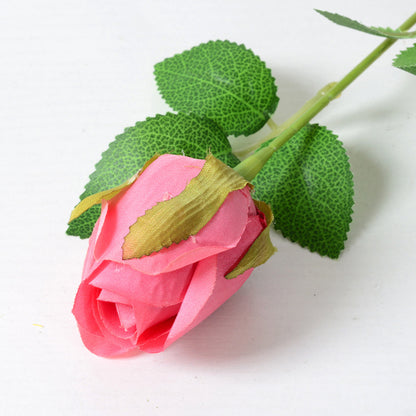 Artificial rose bud silk flower