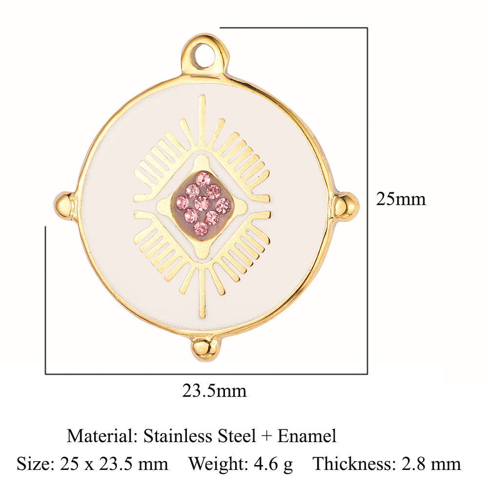 Stainless steel drip point diamond necklace pendant