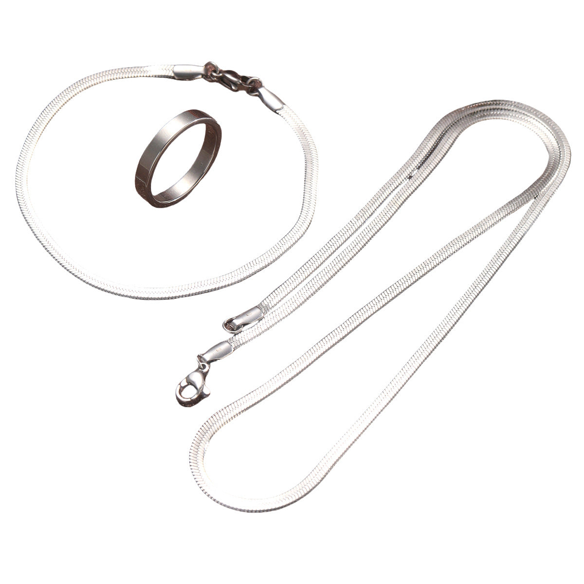 Men's Stainless Steel Snake Chain Jewelry Set