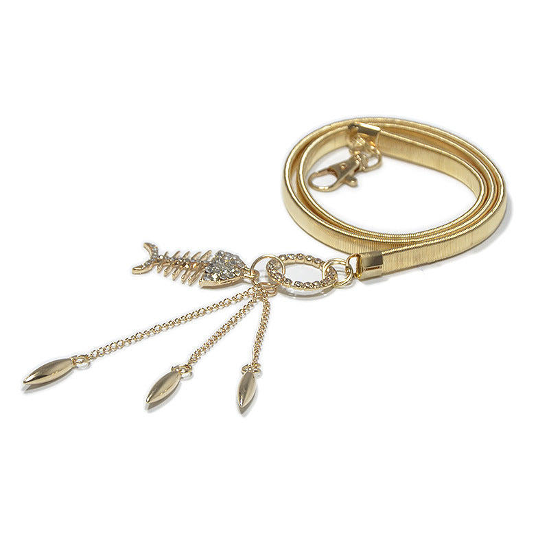 fashion Metal spring waist chain