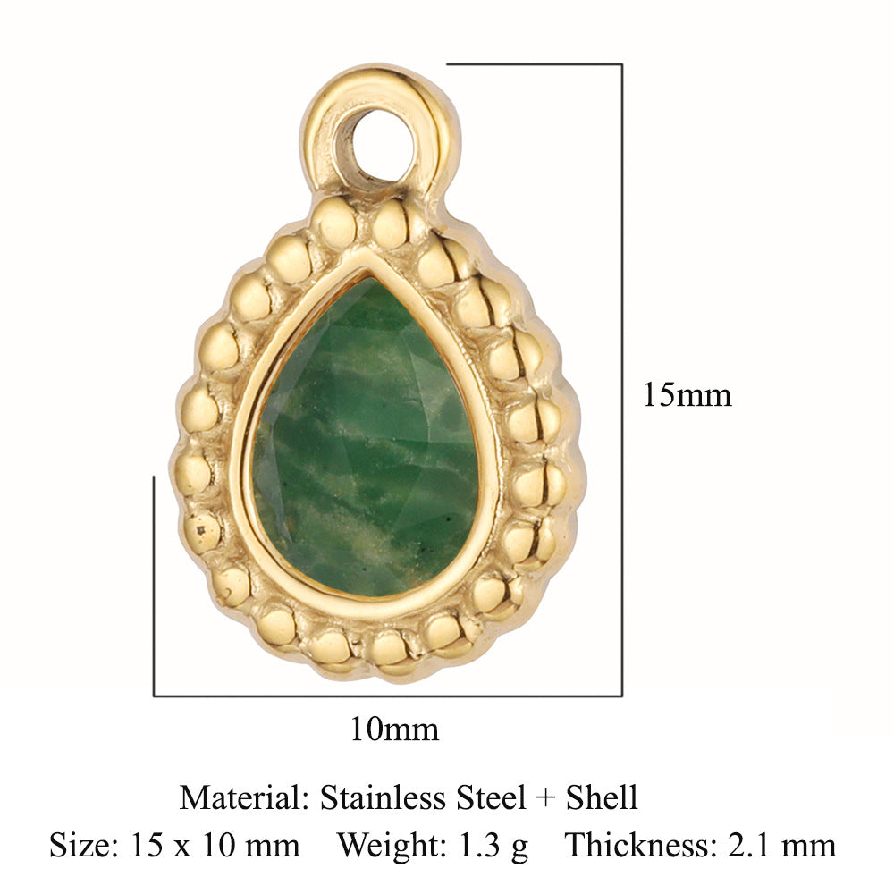 Accessories African jade stainless steel pendant