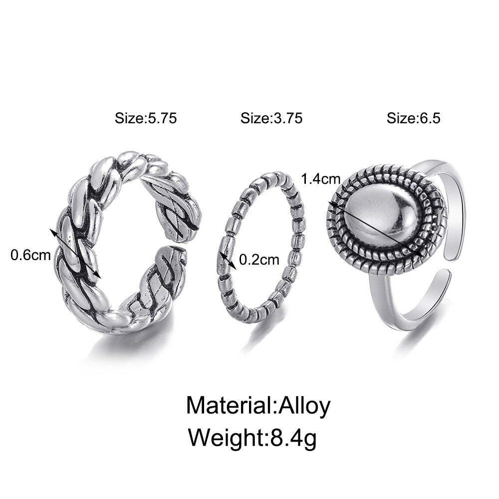 Adjustable Twist Chain Ring Set (3-Piece)