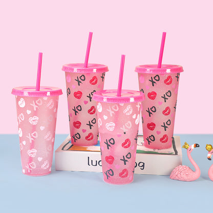 Valentine's Day new glitter color-changing cup
