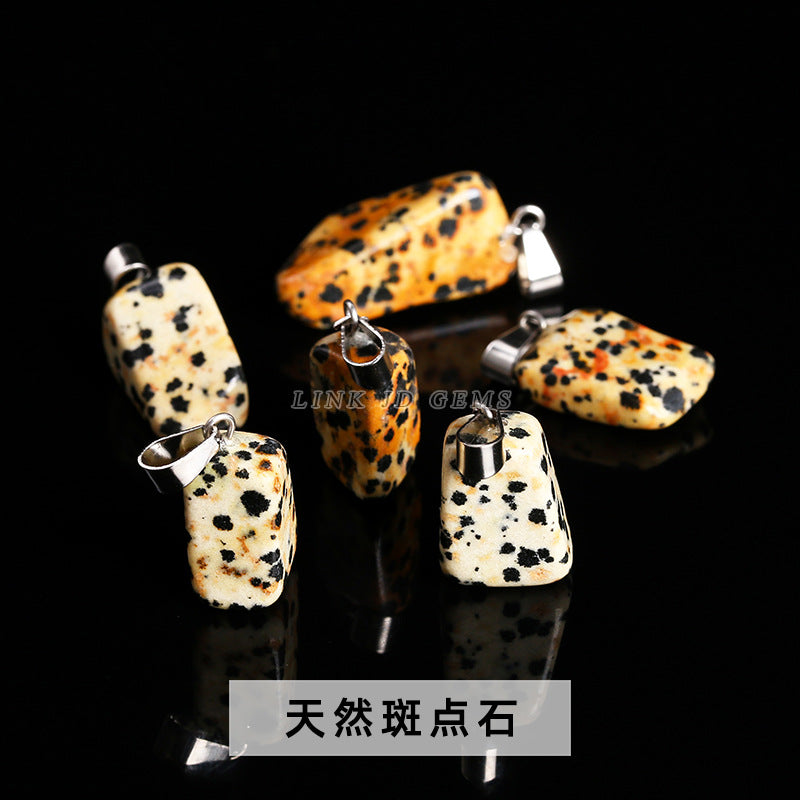 Amethyst rough stone square pendant.