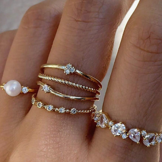 Multi-Layer Pearl Open Ring