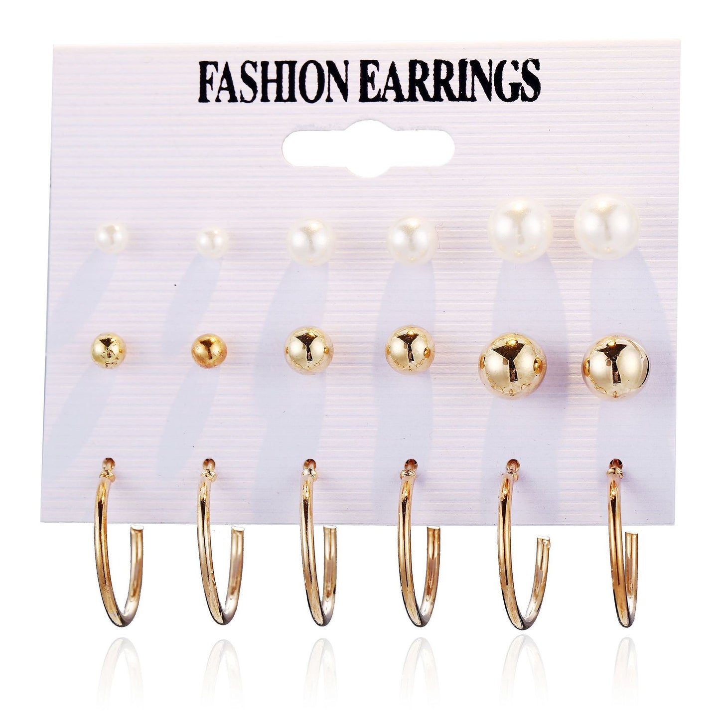 Rhinestone & Pearl Stud Earrings