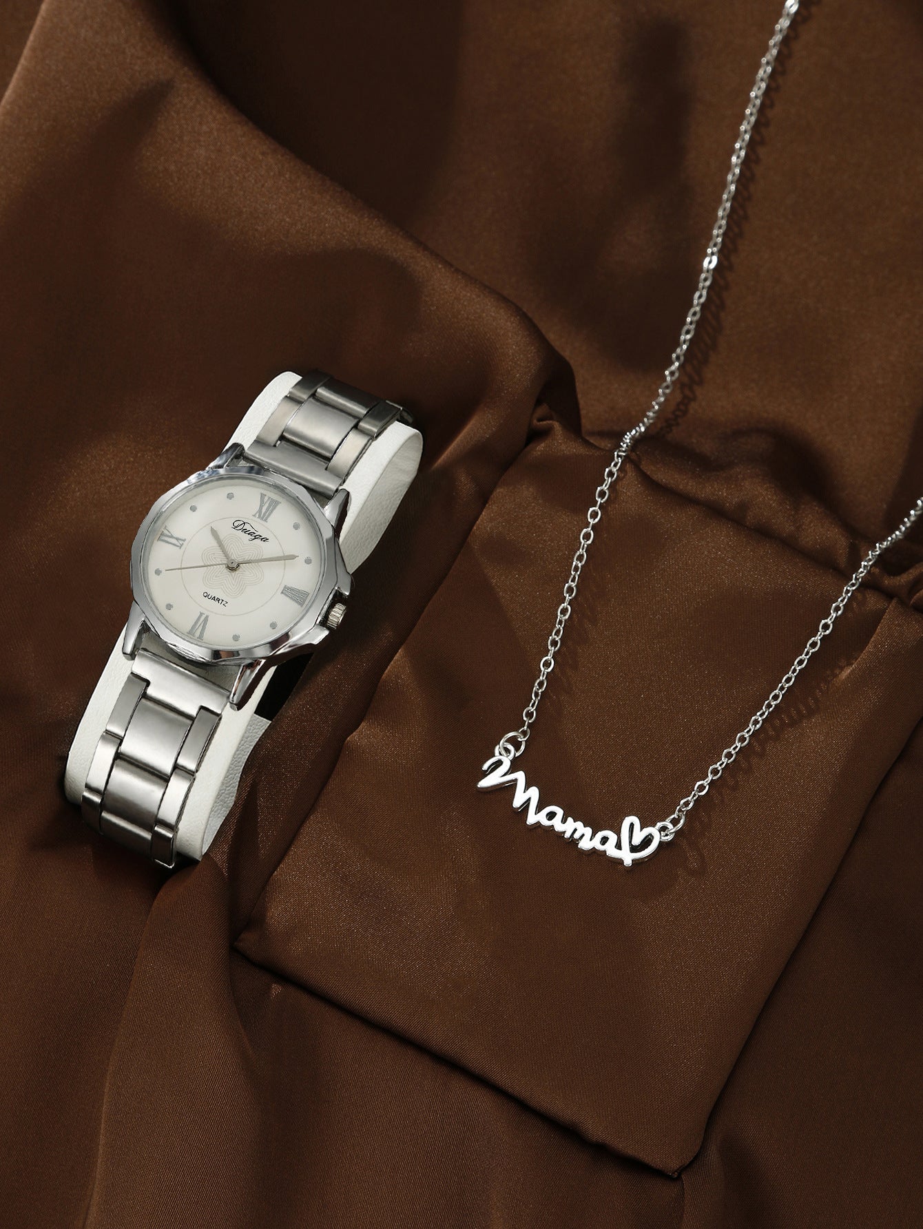 Steel belt quartz watch jewelry set