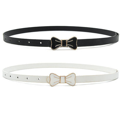 Bow Board Buckle Belt Ladies Patent Leather