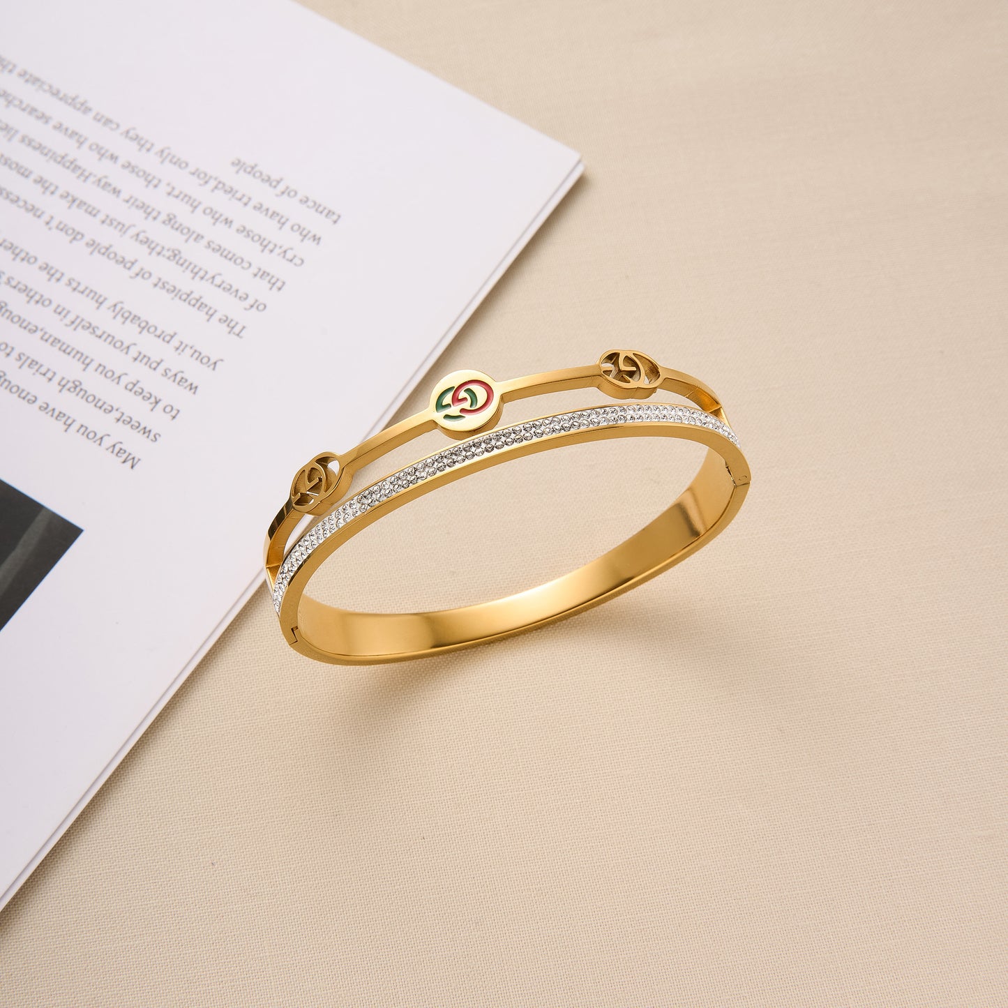 Titanium Steel Diamond Buckle Bracelet