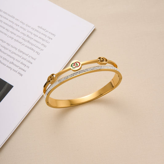 Titanium Steel Diamond Buckle Bracelet