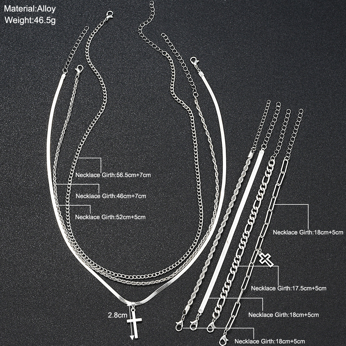 Cross Bracelet & Necklace Set