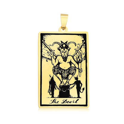 5 pcs/pack, gold tarot titanium steel pendant.