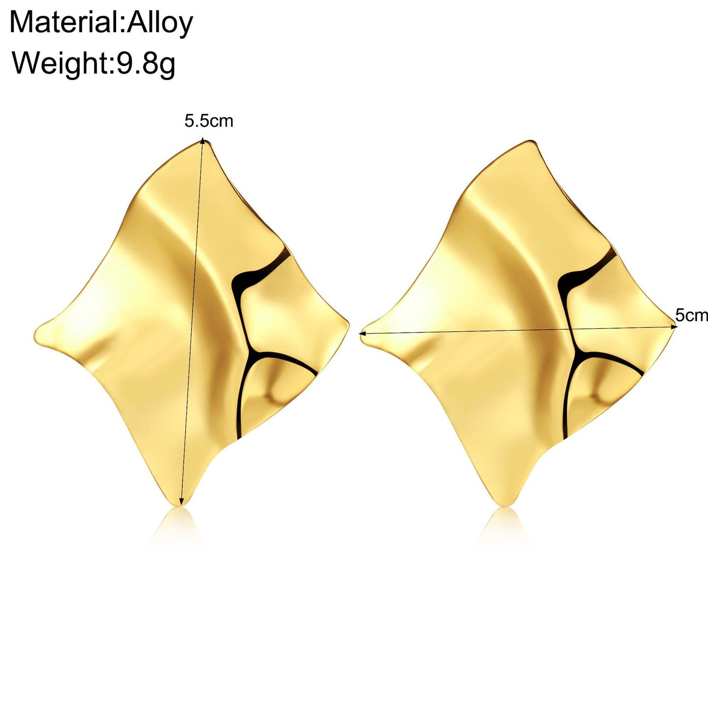 Irregular Metallic Stud Earrings