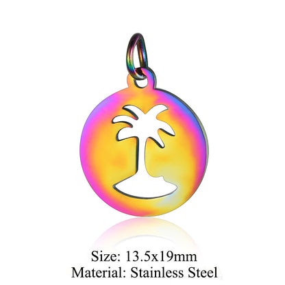 5 pcs/titanium steel jewelry angel sun yin pendant