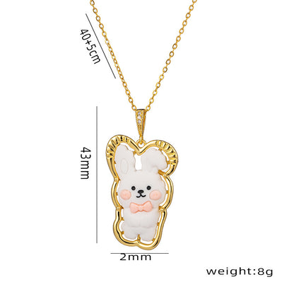 Pingentes de animais fofos de desenho animado: urso, coala, aço titânio 