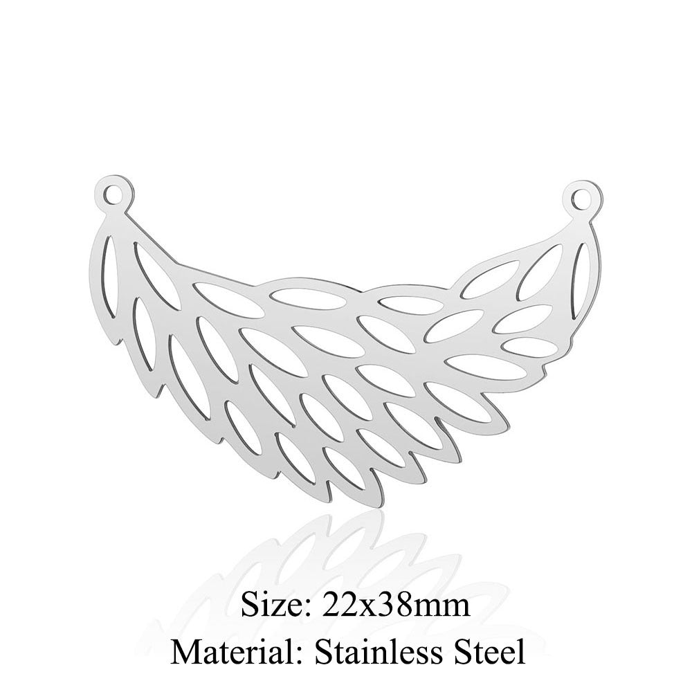 5 pcs/bag Feather wings Titanium steel pendant