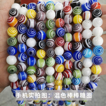 Glazed eye loose beads