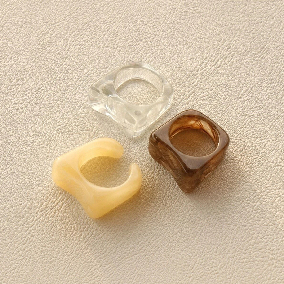 Simple and elegant acetate transparent ring