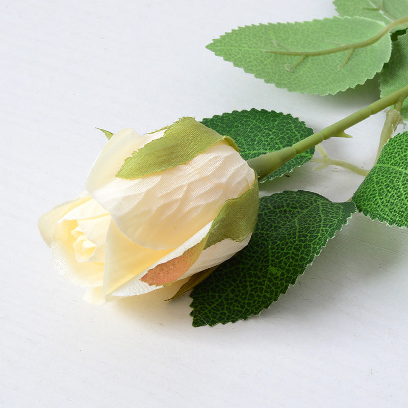 Artificial rose bud silk flower