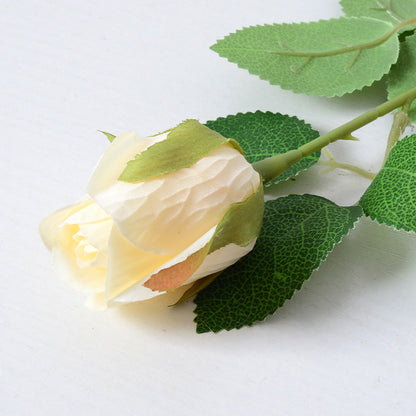 Artificial rose bud silk flower