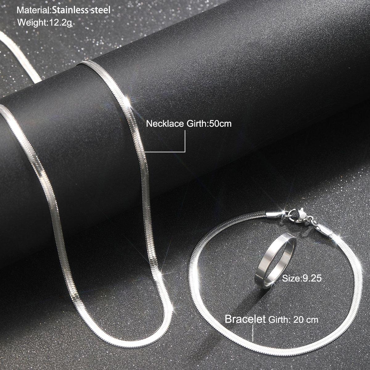 Men's Stainless Steel Snake Chain Jewelry Set