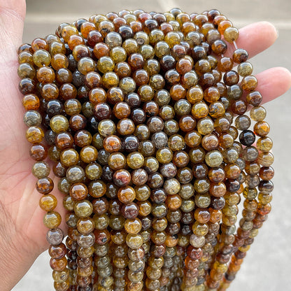 Brown dragon pattern agate loose beads