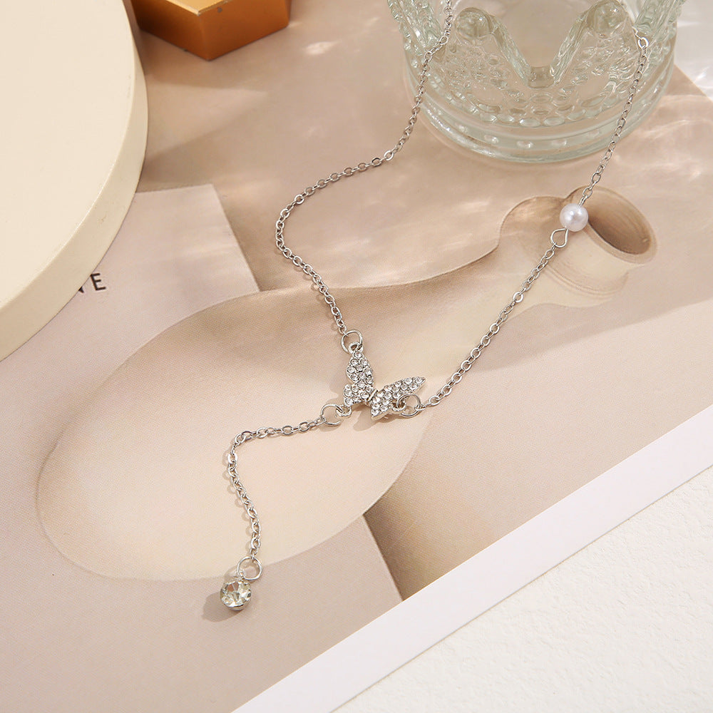 Butterfly Pendant Collarbone Chain Necklace