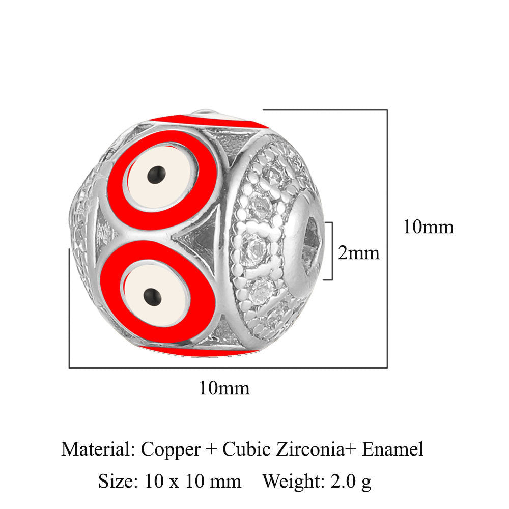 Devil's Eye Copper Zircon Jewelry Beads