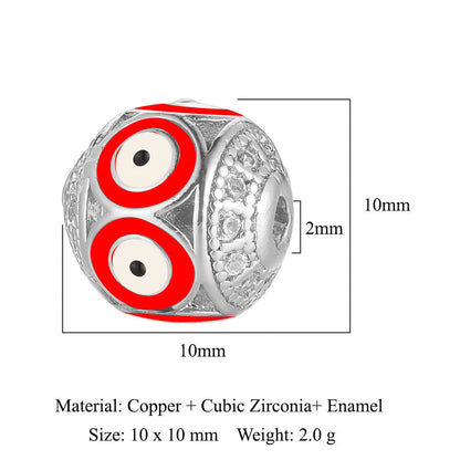 Devil's Eye Copper Zircon Jewelry Beads
