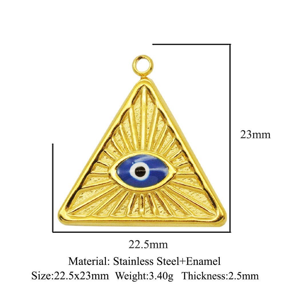 3 pcs/bag stainless steel round eye pendant