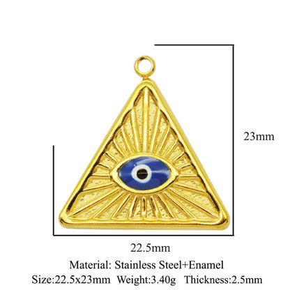 3 pcs/bag stainless steel round eye pendant