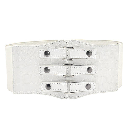 Black extra wide waist seal female alligator pattern