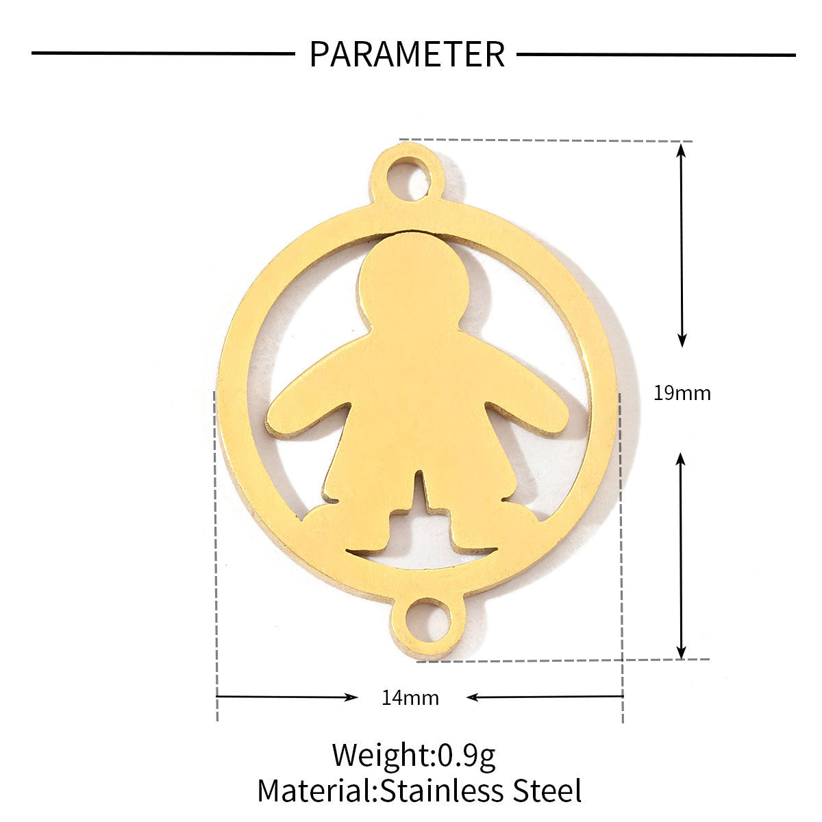 20 pcs/bag boy girl family titanium steel d pendant