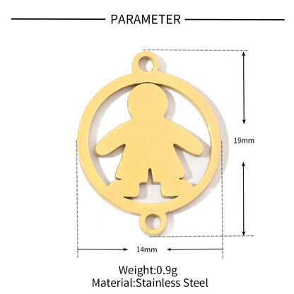 20 pcs/bag boy girl family titanium steel d pendant