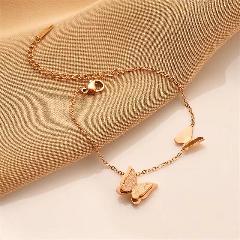 Fashion Matte Butterfly Titanium Steel Bracelet