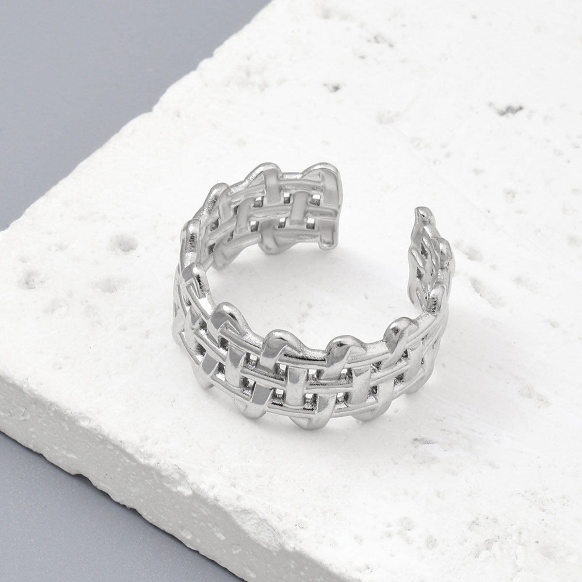 Star Snake Titanium Steel Ladies Ring Adjustable