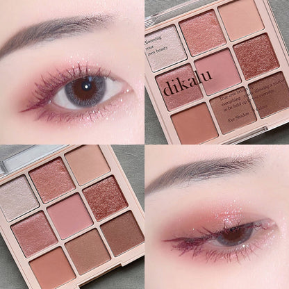 Paleta de sombras de ojos acrílicas transparentes de nueve colores 