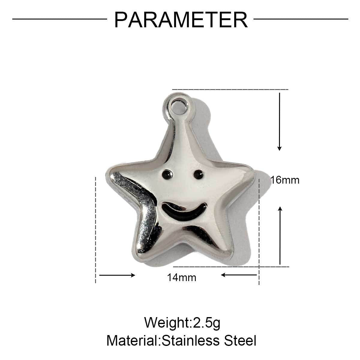 Star fishtail love zircon titanium steel pendant