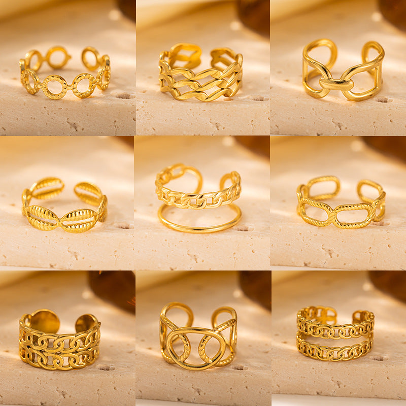 18K Gold Hollow Titanium Steel Ring